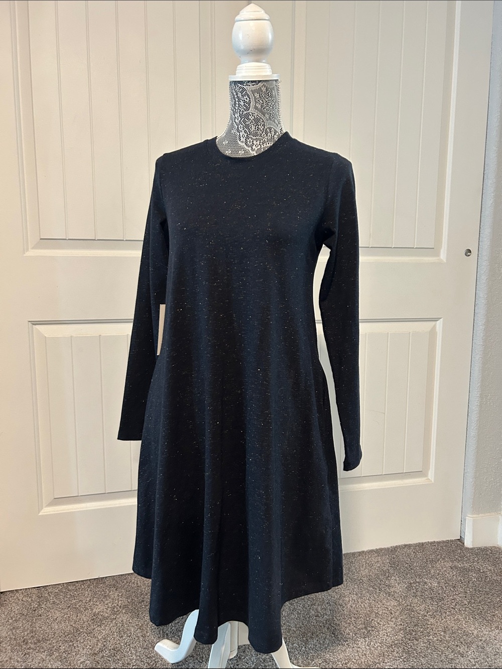 WVN Black Long-Sleeve A-Line Dress S